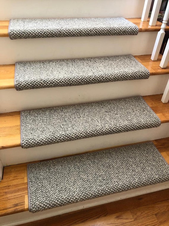 Kailash Cobblestone YAK WOOL! True Bullnose® Padded Carpet Stair Tread Runner Replacement for Style, Comfort and Safety (Sold Each)