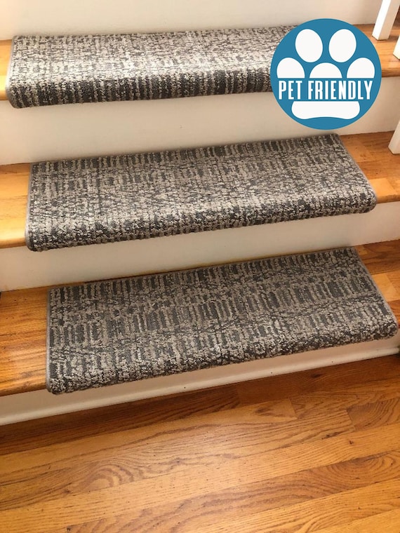 Batique Mushroom Bisque Pet Friendly True Bullnose® Padded Carpet Stair Tread (Sold Each)