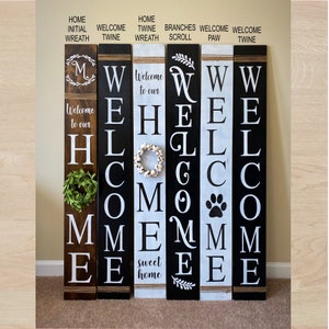 Front Porch Welcome Sign - 5 foot welcome sign - 4 foot welcome sign - Rustic porch sign - Housewarming Gift - Welcome sign with twine