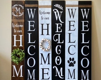 Front Porch Welcome Sign - 5 foot welcome sign - 4 foot welcome sign - Rustic porch sign - Housewarming Gift - Welcome sign with twine