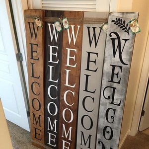 Front Porch Welcome Sign - 5 foot welcome sign - 4 foot welcome sign - Rustic porch sign - Housewarming Gift - Welcome sign with twine