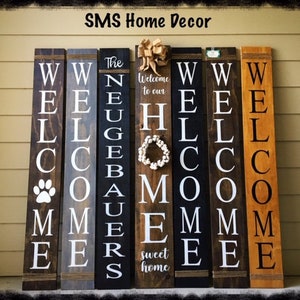 Front Porch Welcome Sign - 5 foot welcome sign - 4 foot welcome sign - Rustic porch sign - Housewarming Gift - Welcome sign with twine