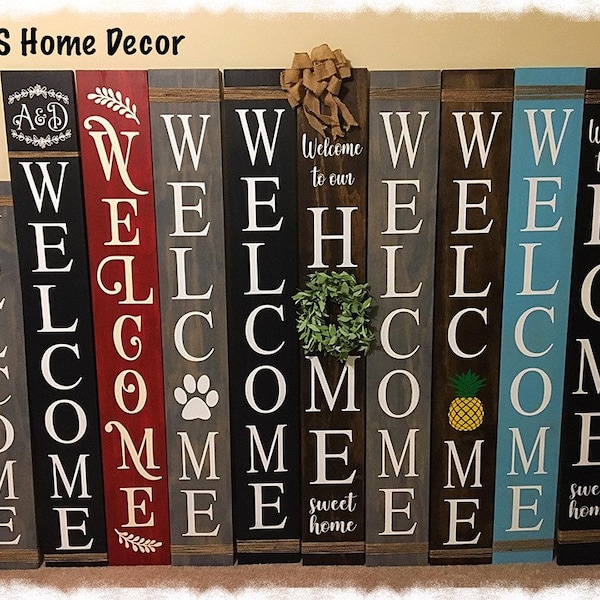 Front Porch Welcome Sign - 5 foot welcome sign - 4 foot welcome sign - Rustic porch sign - Housewarming Gift - Welcome sign with twine