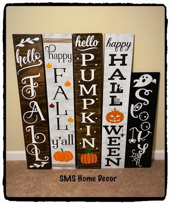Front Porch Welcome Sign - Fall Porch Sign - Halloween Porch Signs - 4 foot welcome sign - Rustic porch sign - Welcome sign - pumpkin