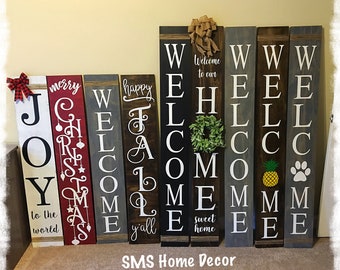 Front Porch Welcome Sign - 5 foot welcome sign - 4 foot welcome sign - Rustic porch sign - Housewarming Gift - Welcome sign with twine