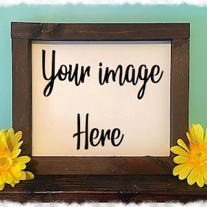 Wood Frame Mockup - Frame Mock Up - Digital Mockup - Farmhouse Rustic Frame - Mock Ups - Brown Frame