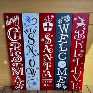 Christmas Holiday Welcome Signs - MERRY CHRISTMAS Porch Sign - Holiday Welcome Signs - Holiday Gift - Winter Welcome Signs