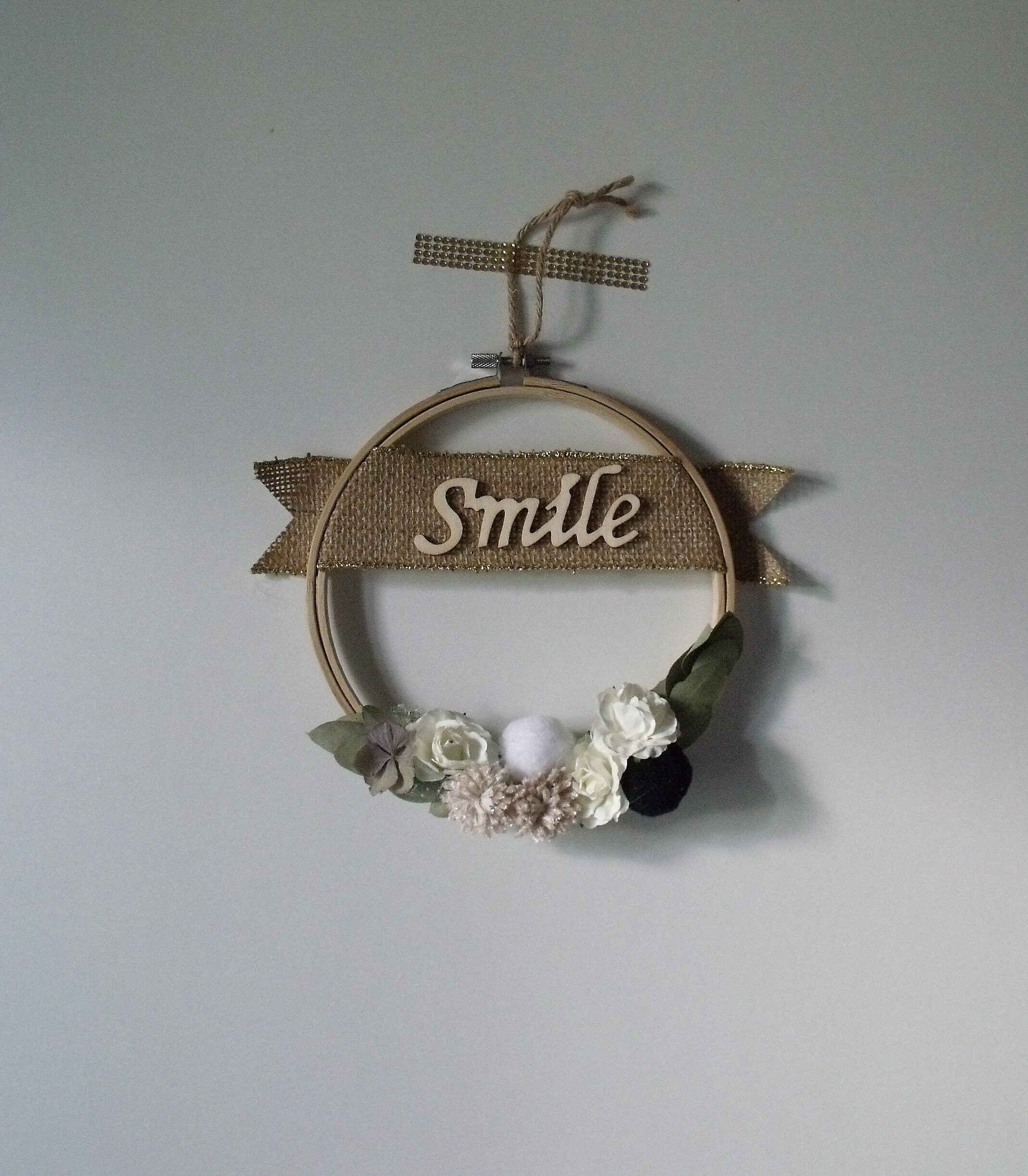 Couronne Fleur Cercle Bois Personnalisé Dream Décoration Murale