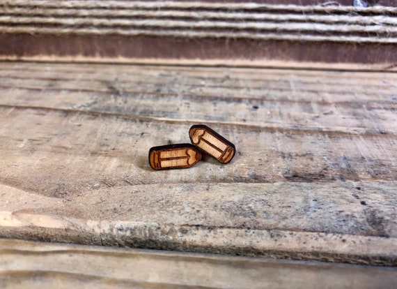 Pencil Earring Studs Wood