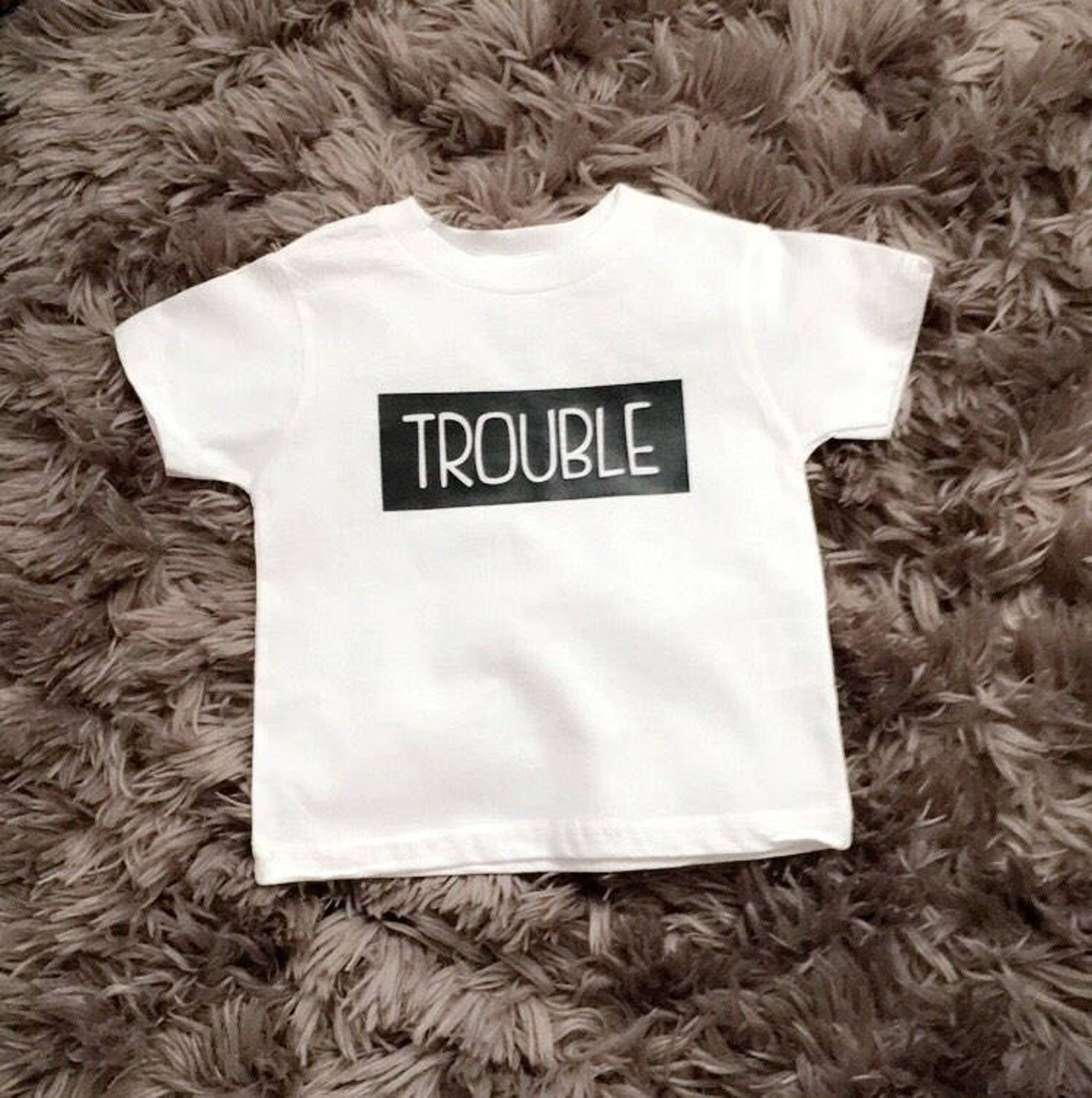 Toddler Youth Tshirt TROUBLE Little Boys Little Girls Etsy