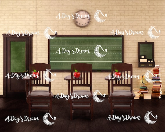 School Classroom Digital Backdrop Etsy