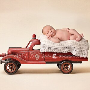 Newborn Baby Firetruck Backdrop