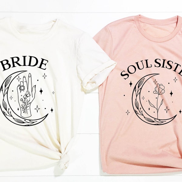 Camisa boho Bride, camisa Soul Sister, camisas Boho Bachelorette, camisas Mystical Bachelorette, camisa Boho Bride, boho bachelorette