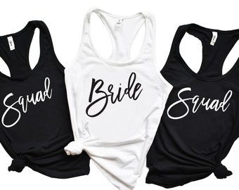 Bride Shirt, Bridesmaid Shirt, Bachelorette Party Shirts, Bride Squad Tank Top, Bachelorette Party Tank Tops, Squad Tank Top, Bride Tank top