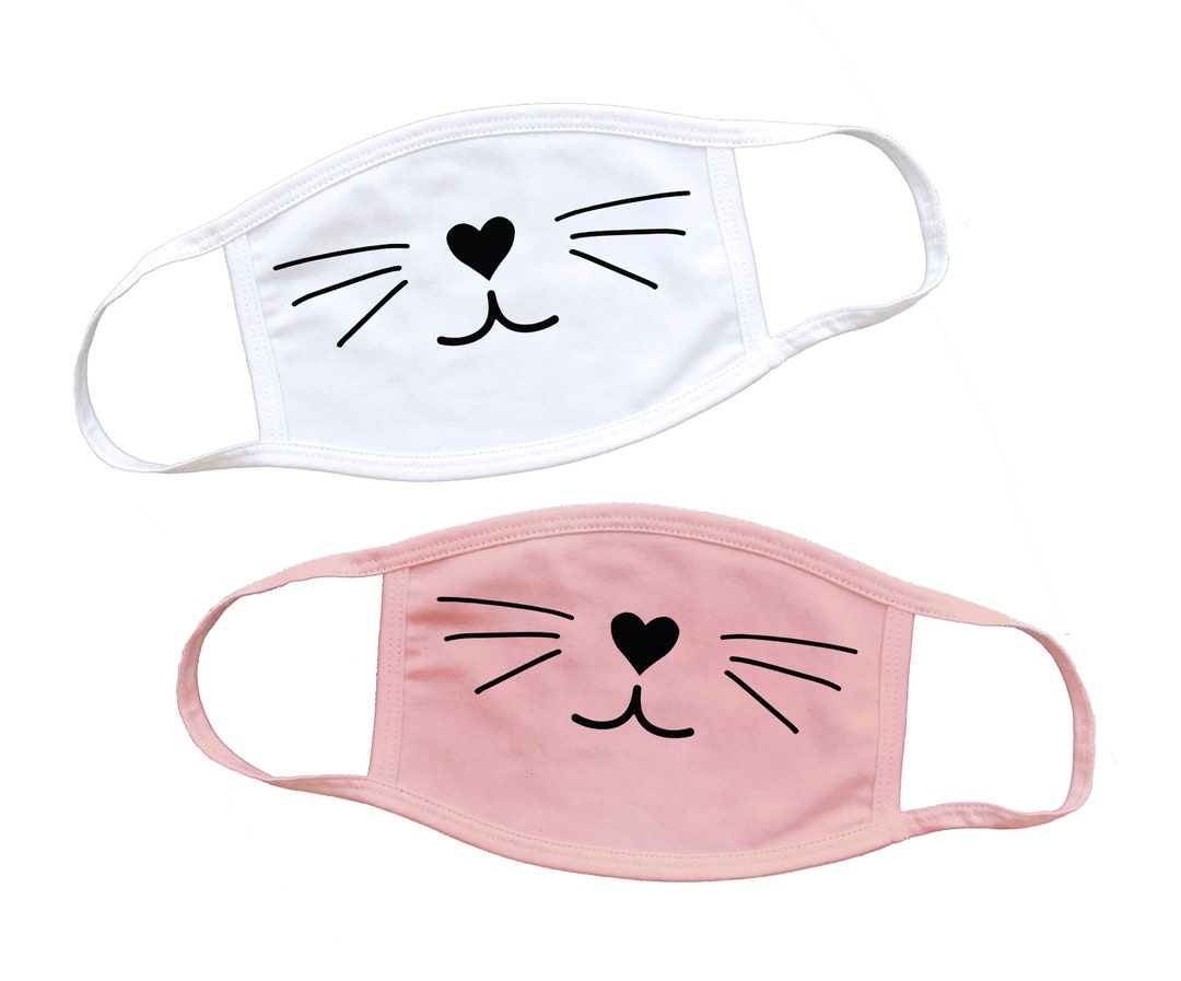 Cat Face Mask, Kitten Face Mask, Meow Face Mask, Whisker Face Mask