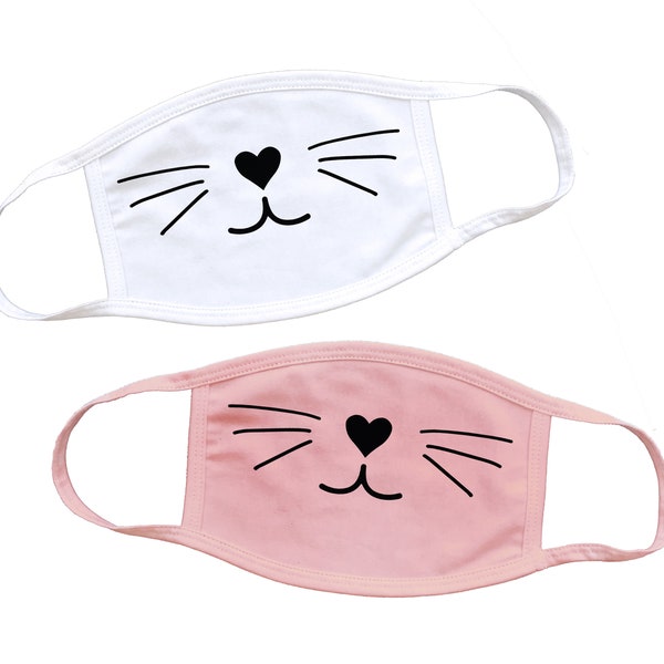 Cat face mask, Kitten face mask, Meow face mask, Whisker face mask, cute cat mask, cat theme face mask, rose gold cat face mask, kitty mask