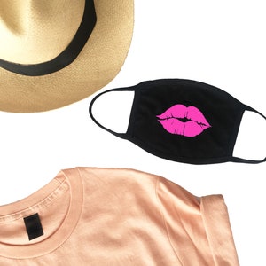 Lips face mask, Neon Pink lips face mask, Rose Gold Lips face mask, large lips face mask, makeup face mask, kiss face mask, red lips mask