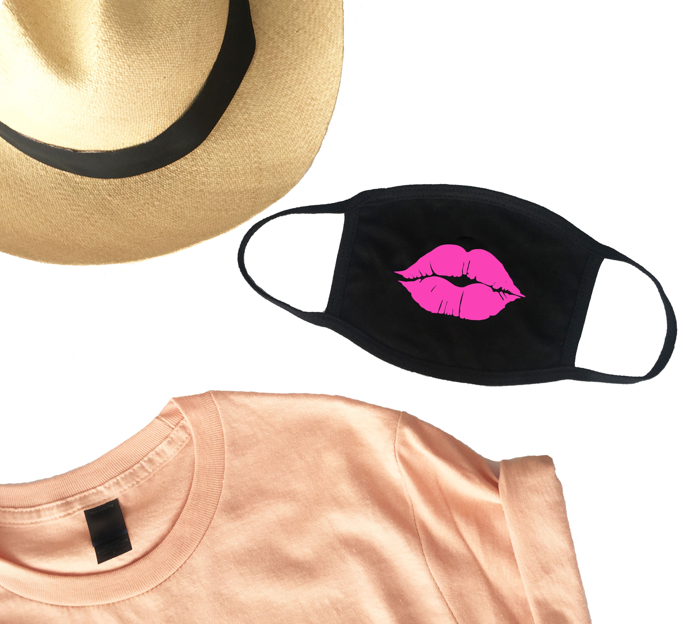Lips face mask, Neon Pink lips face mask, Rose Gold Lips face mask, large lips face mask, makeup face mask, kiss face mask, red lips mask