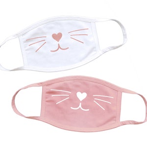 Cat face mask, Kitten face mask, Meow face mask, Whisker face mask, cute cat mask, cat theme face mask, rose gold cat face mask, kitty mask