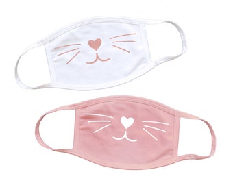 Cat face mask, Kitten face mask, Meow face mask, Whisker face mask, cute cat mask, cat theme face mask, rose gold cat face mask, kitty mask