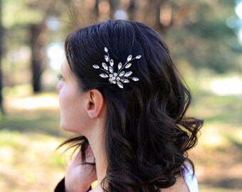 Gioielli per capelli con fiore di diamante di lusso strass rosso di natale squal