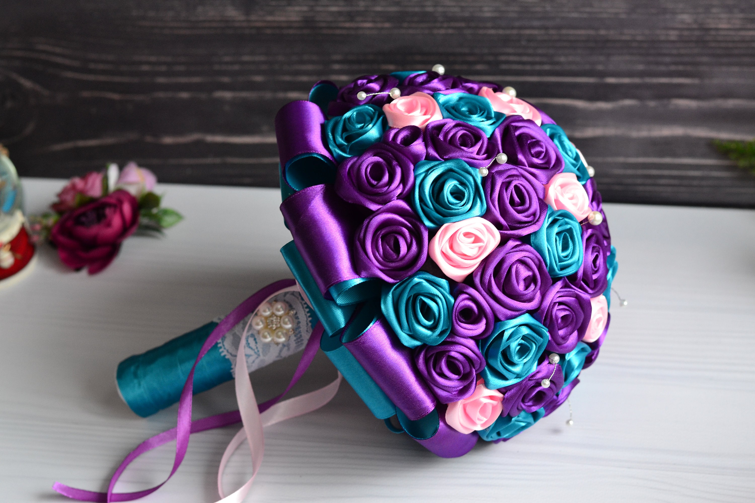 Mini Satin Ribbon Bouquet, Never Fade Bouquet, Single Bouquet