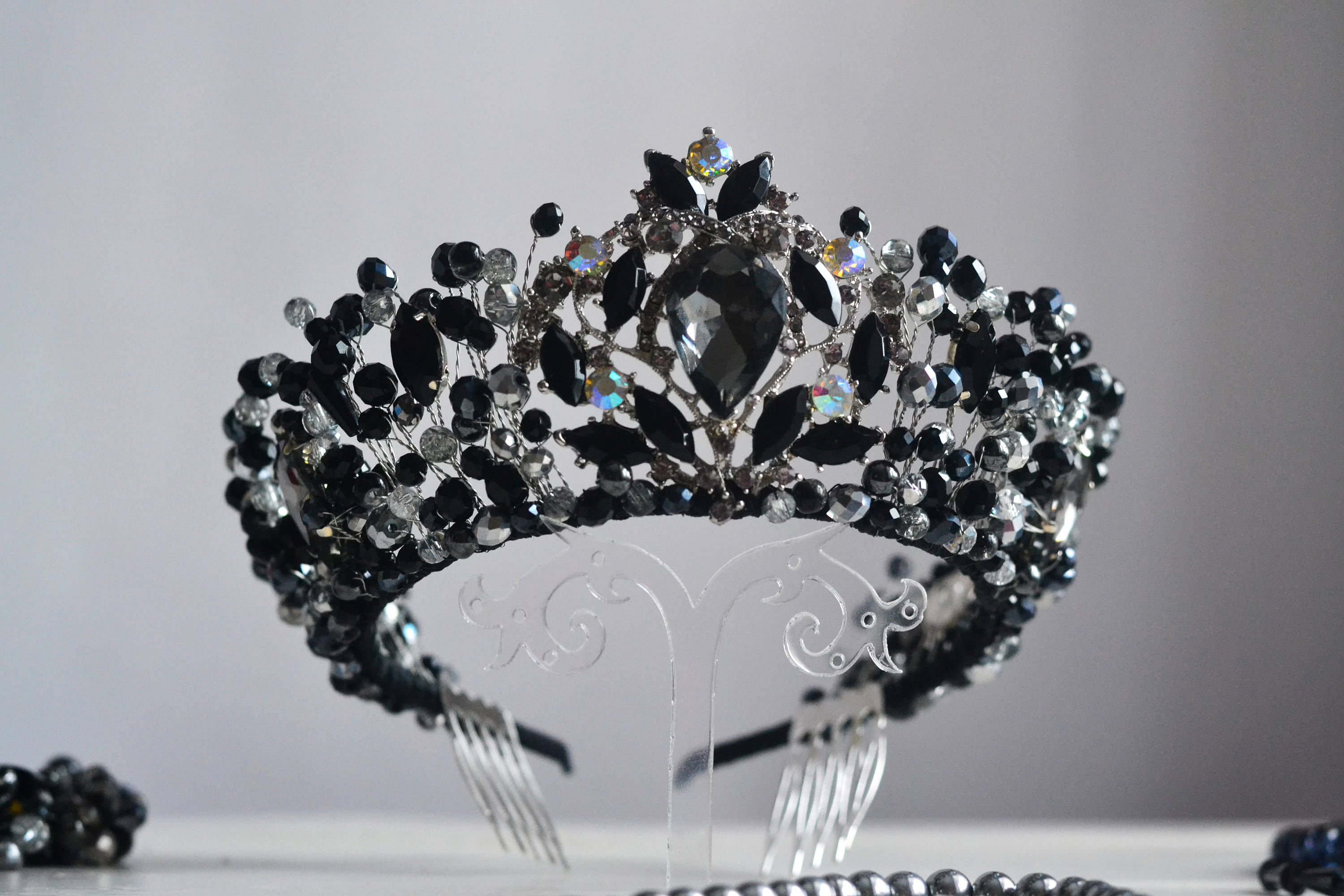 Imperial Jasper Crystal Crown / Birthday Tiara / Wedding Tiara