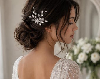 Crystal Wedding Hair Comb, Gatsby Bridal Headpiece, Rhinestone Hair Vine, Art Deco Bride Hair Accessory, Elegant Bridal Hair Piece