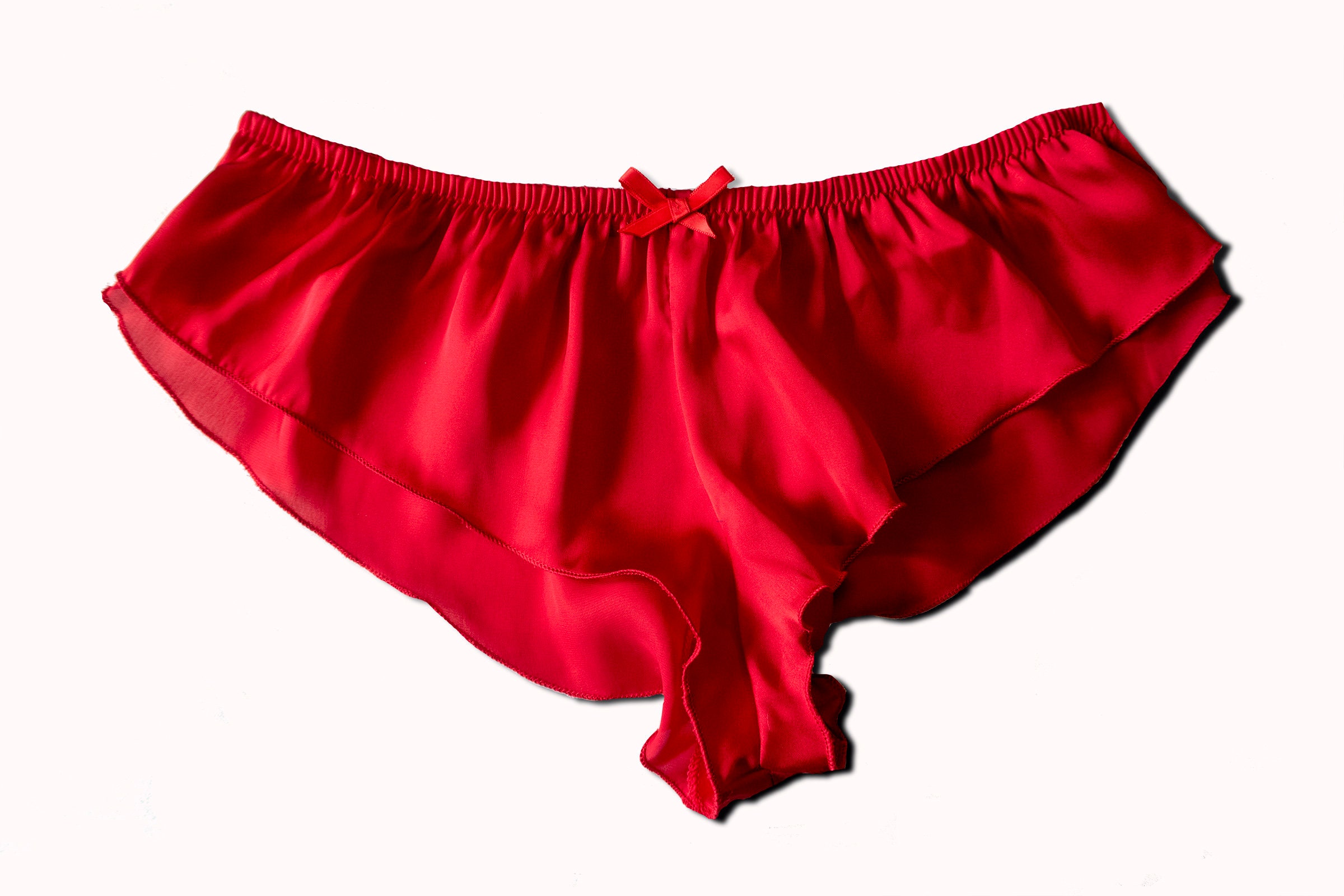 Silky Satin French Knickers Panties Black White Red Nude Ivory