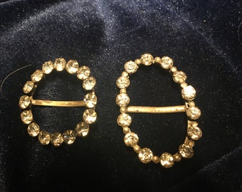 A Pair of Antique Rhinestone Belt Buckles