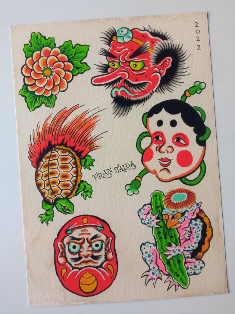 High Quality Print. Japanese Tattoo Flash. Fine Art. - Etsy High Quality Print. Japanese Tattoo Flash. Fine Art. - Etsy
