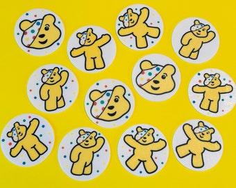 Children in Need Pudsey Bear Edible Cupcake Toppers PRE-CUT Wafer Card Cake Decorations