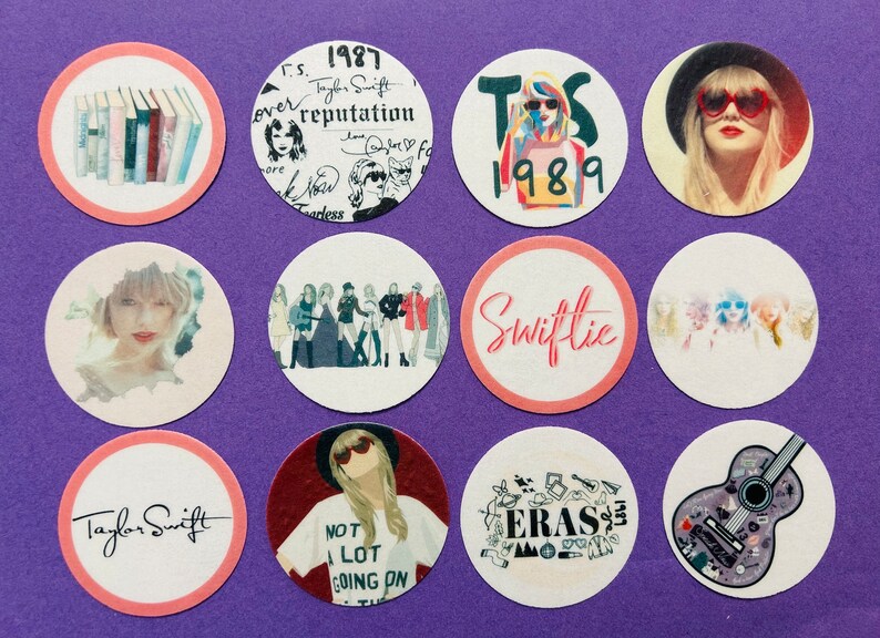 Taylor Swift Edible Cupcake Toppers PRE-CUT Wafer Card Cake Decorations image 1