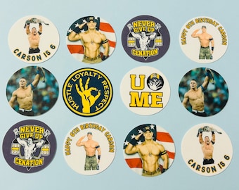 John Cena Wrestler Personalised Edible Cupcake Toppers PRE-CUT Wafer Card Cake Decorations