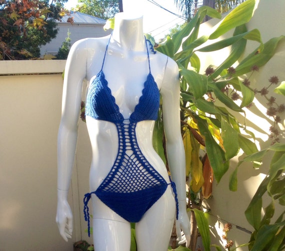 white crochet monokini