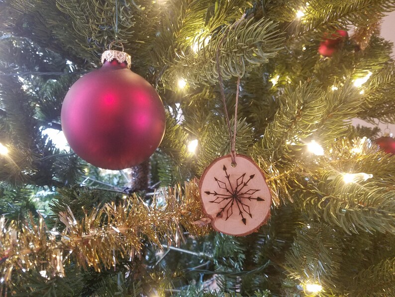 12 Rustic Wood Christmas Tree Ornaments Etsy