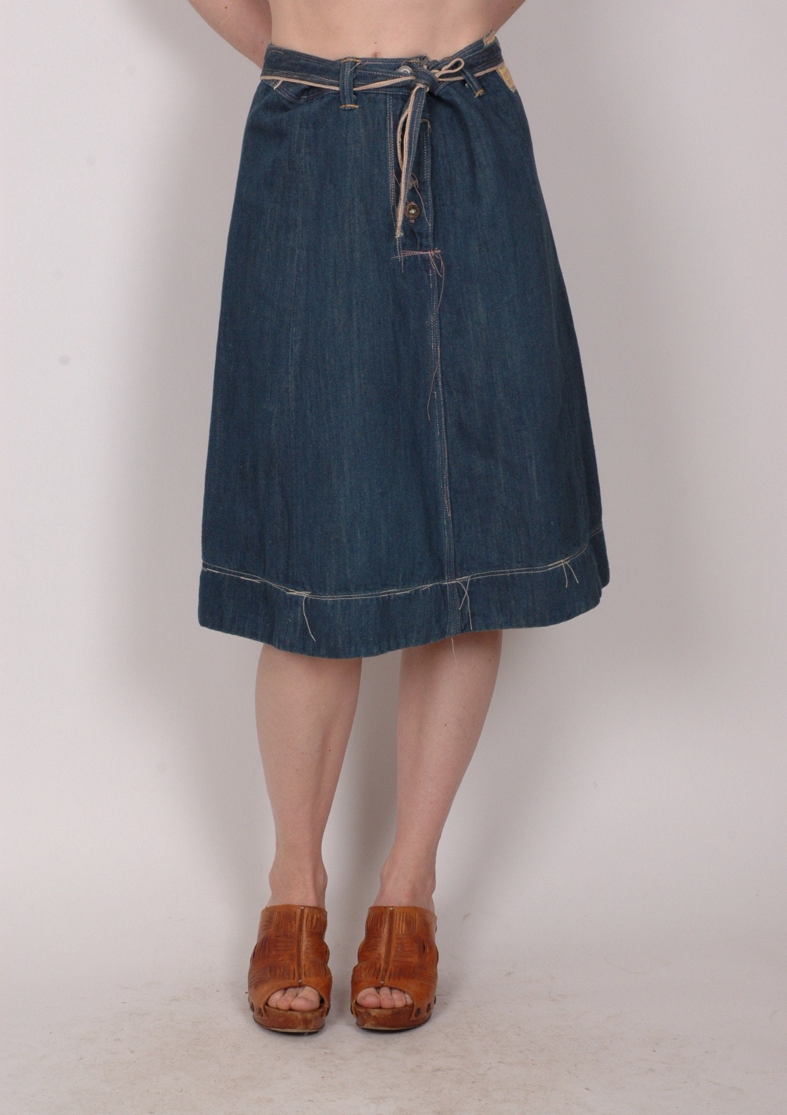 Image of Levis Red Limited Edition Collectable Deconstructed Denim A-Line Skirt, Selvedge Denim, M