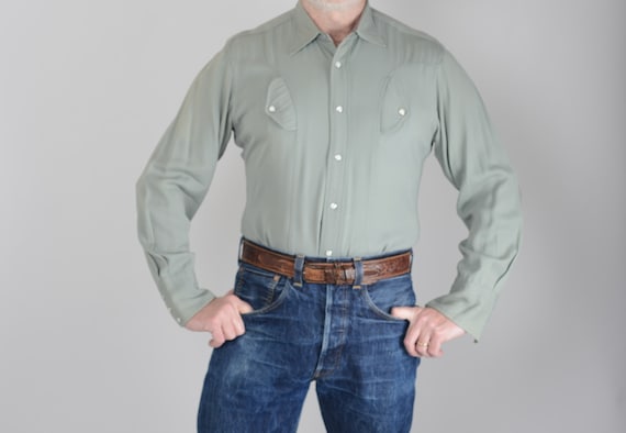 1940s Miller gabardine western shirt, 38', True Vi
