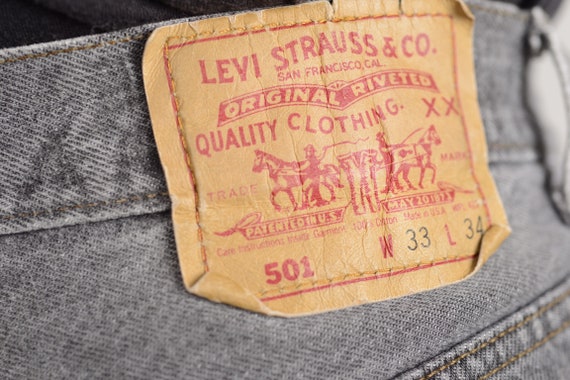 Vintage Levis 501 1990s Made in U.S.A, Black fade… - image 5