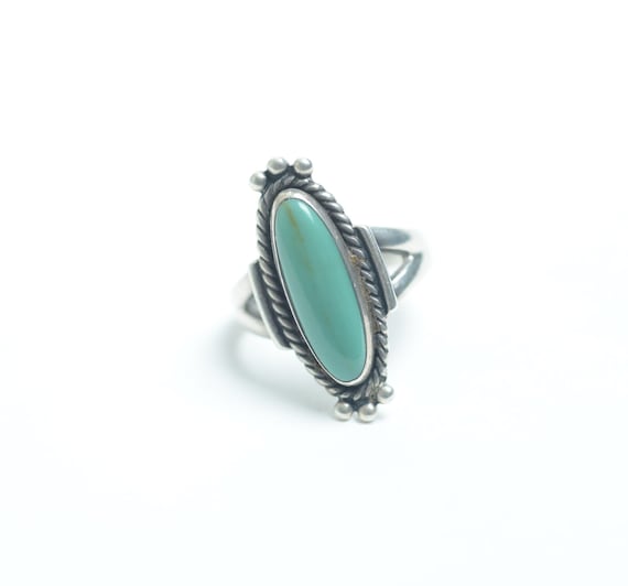 1930s Fred Harvey era Turquoise and Silver ring, N