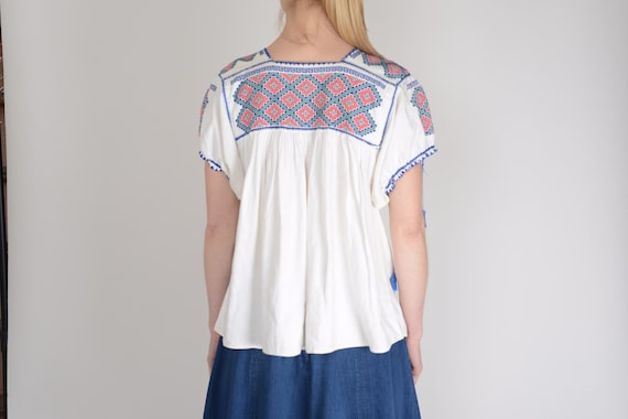 1960s Mexican embroidered smock top, Huipil, Oaxa… - image 6