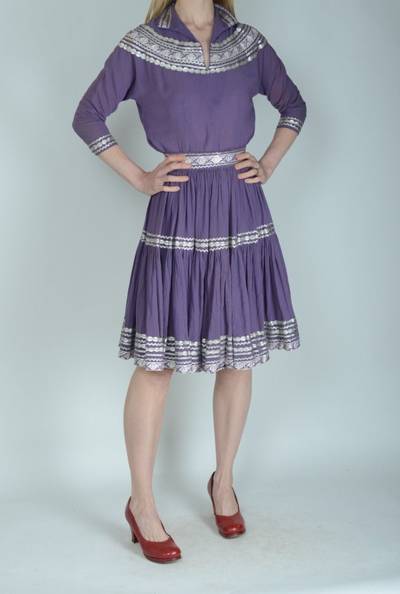 1950's Mexican patio set, patio dress, rare colour