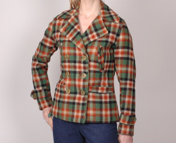 1940s wool plaid check leisure sports coat jacket,