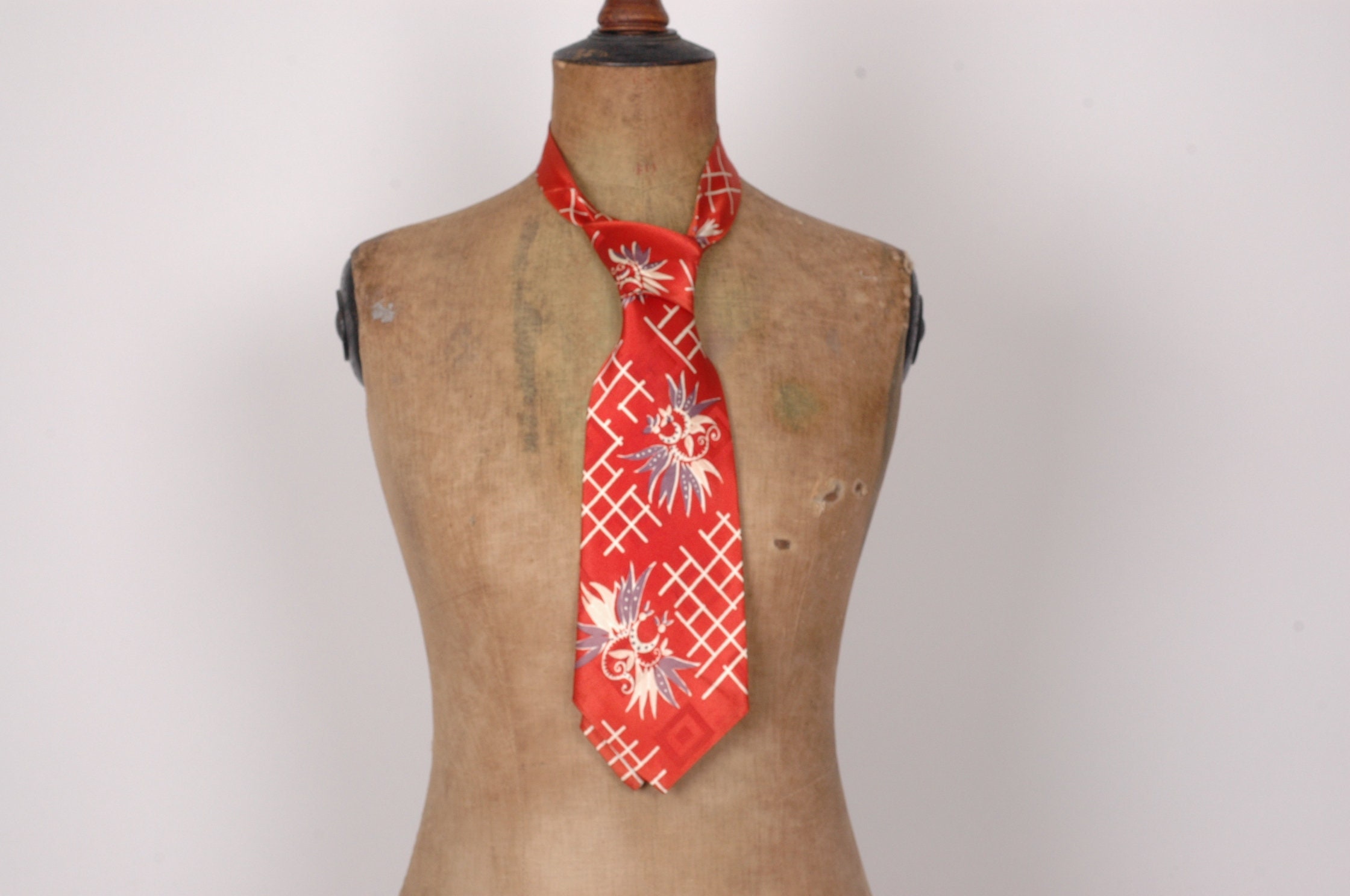 Image of 1940S Novelty Print Rayon Tie, Lindy Hop, True Vintage