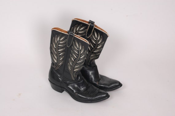 1950s Acme western boots, cowboy boots, Black leat