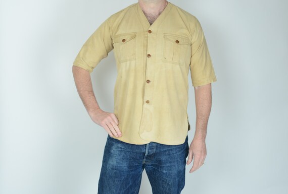 1920's, 1930's Camp shirt, work wear shirt, 38”, T