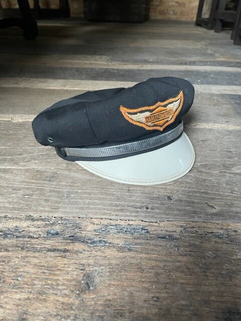 1950s Harley Davidson Biker Cap, Motorcycle Cap, Captain Hat, True