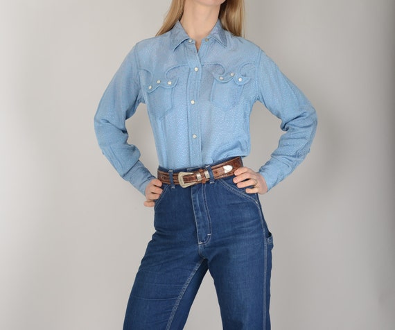 Rare 1950s ladies Sky Blue jacquard Tem Tex wester