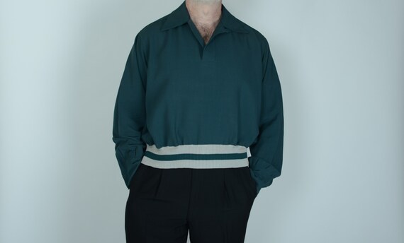 1940s dead stock gabardine Guacho shirt, M, True V