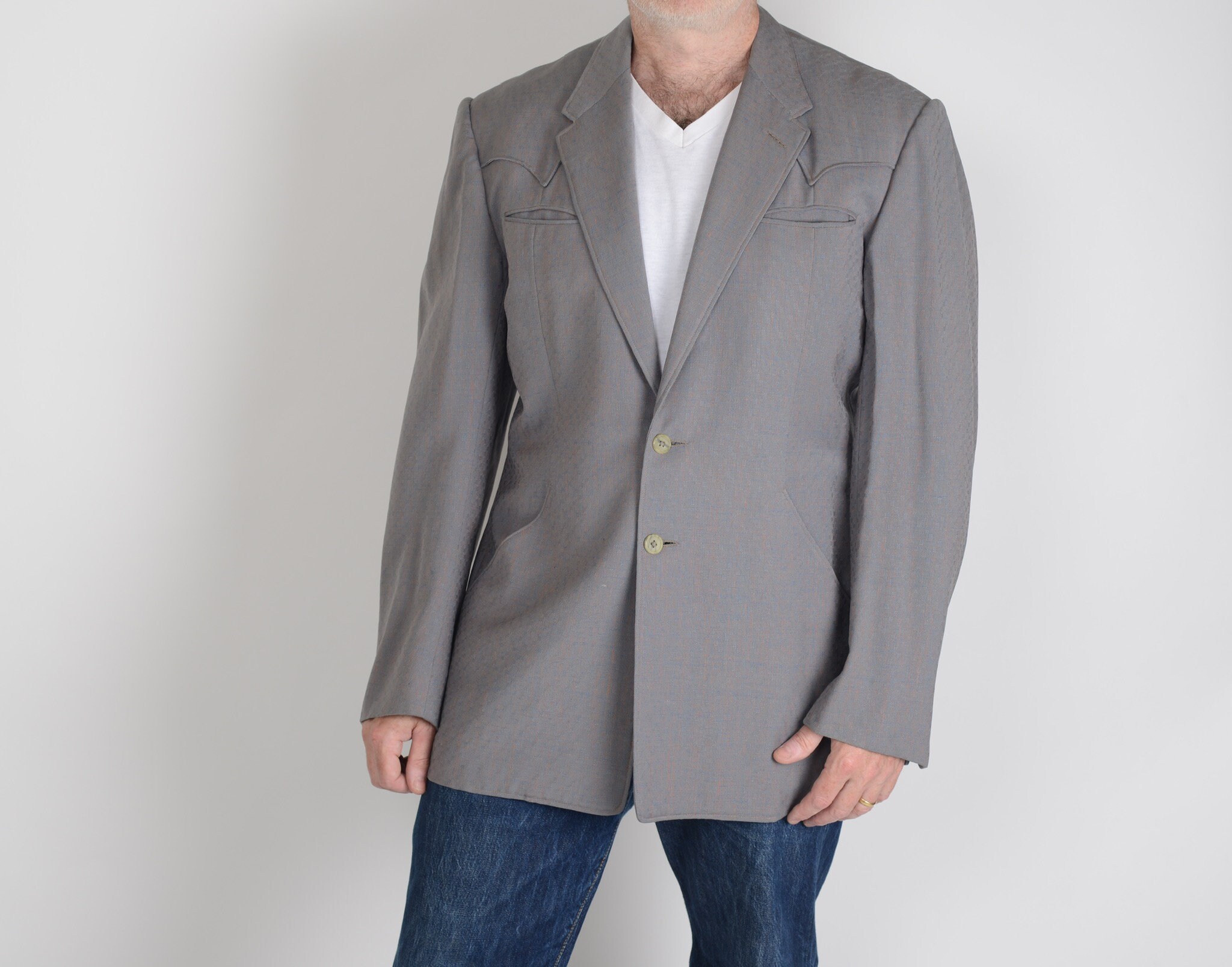 Image of 1950S Gab Wool Western Jacket, Hollywood Wear, 40", True Vintage